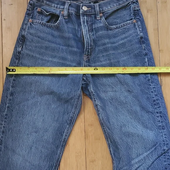 American Eagle Outfitters 4short Low Rise Baggy Straight Relaxed Fit Blue Jeans - Picture 6 of 10